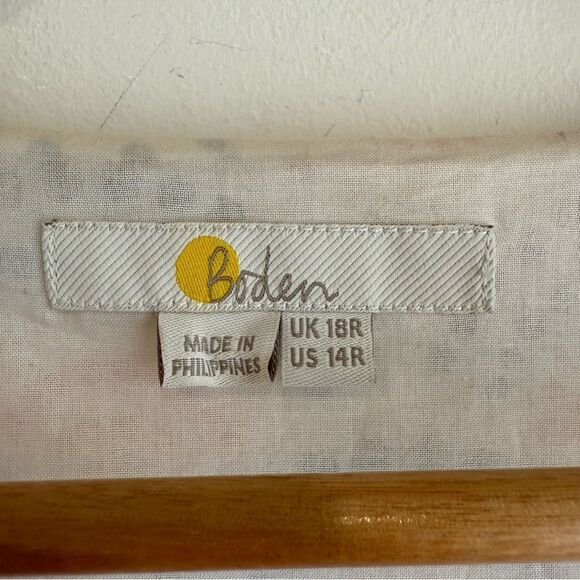BODEN Arwen Cream Sunshine Print Sleeveless Cotton, Linen Midi Dress Size 14 - Picture 10 of 11